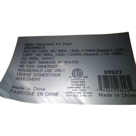 Ensue ZNAF6601S 6.3 Quart Electric Air Fryer Roaster Basket Pan Insert Part - Picture 8 of 8